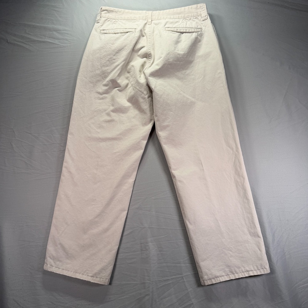 Gap Khaki Chino Pants Mens 34x30 (Fits 32x30) Beige Pockets Canvas Travel - Picture 4 of 9